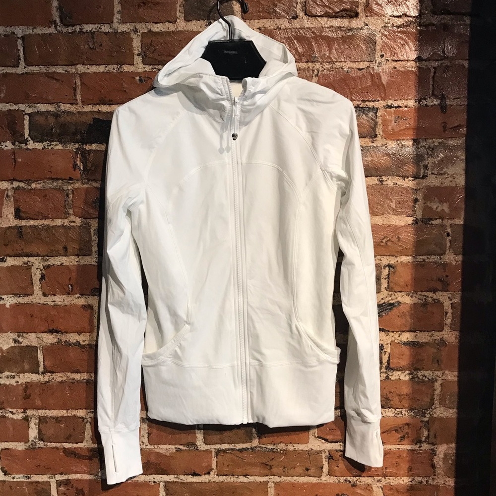 Lululemon White Zip Up Hoodie